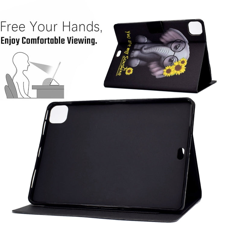 For iPad Pro 11 2024 Voltage Colored Drawing Smart Leather Tablet Case(Flower Elephant) - iPad Pro 11 2024 Cases by PMC Jewellery | Online Shopping South Africa | PMC Jewellery | Buy Now Pay Later Mobicred