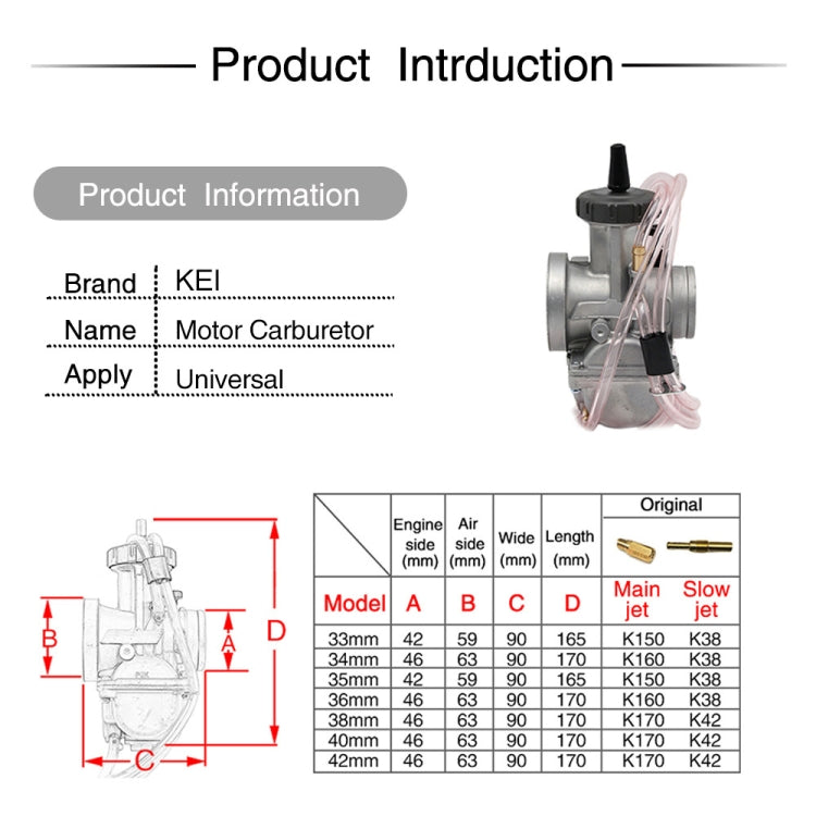 PWK35mm Universal Motorcycle Carburetor Carb Motor Carburetor - Engines & Engine Parts by PMC TechLife | Online Shopping South Africa | PMC TechLife | Buy Now Pay Later Mobicred