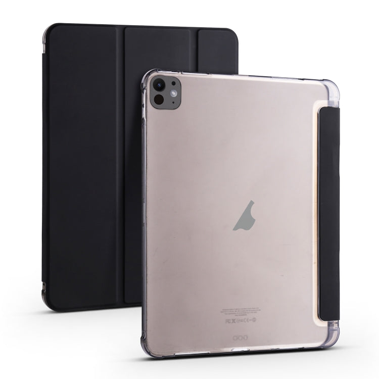 For iPad Pro 11 2024 3-fold TPU Leather Smart Tablet Case with Pen Slot(Black) - iPad Pro 11 2024 Cases by PMC TechLife | Online Shopping South Africa | PMC TechLife | Buy Now Pay Later Mobicred