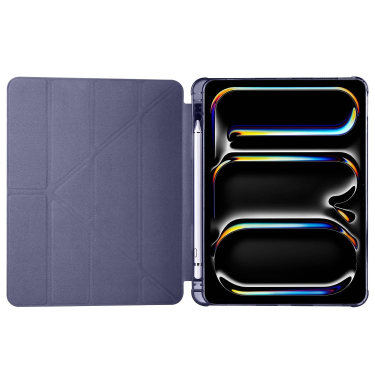 For iPad Pro 13 2024 Multi-folding TPU Leather Smart Tablet Case with Pen Slot(Lavender Purple) - iPad Pro 13 2024 Cases by PMC TechLife | Online Shopping South Africa | PMC TechLife | Buy Now Pay Later Mobicred