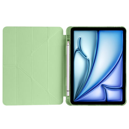 For iPad Air 11 2024 Multi-folding TPU Leather Smart Tablet Case with Pen Slot(Matcha Green) - iPad Air 11 2024 Cases by PMC Jewellery | Online Shopping South Africa | PMC Jewellery | Buy Now Pay Later Mobicred