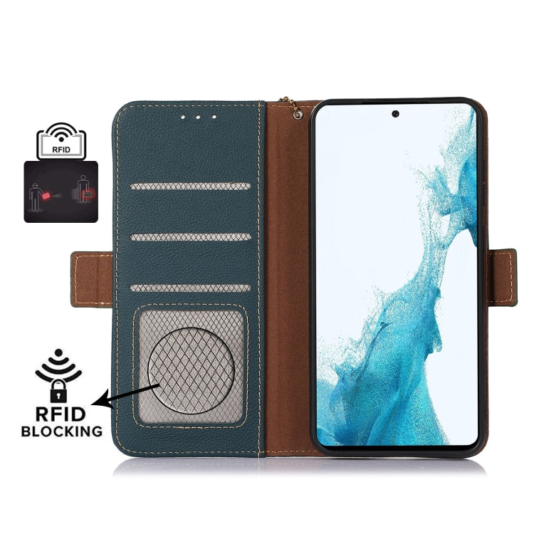 For iPhone 16 Pro Max Side-Magnetic TJ Genuine Leather RFID Phone Case(Green) - free shipping - PMC TechLife - Order now!