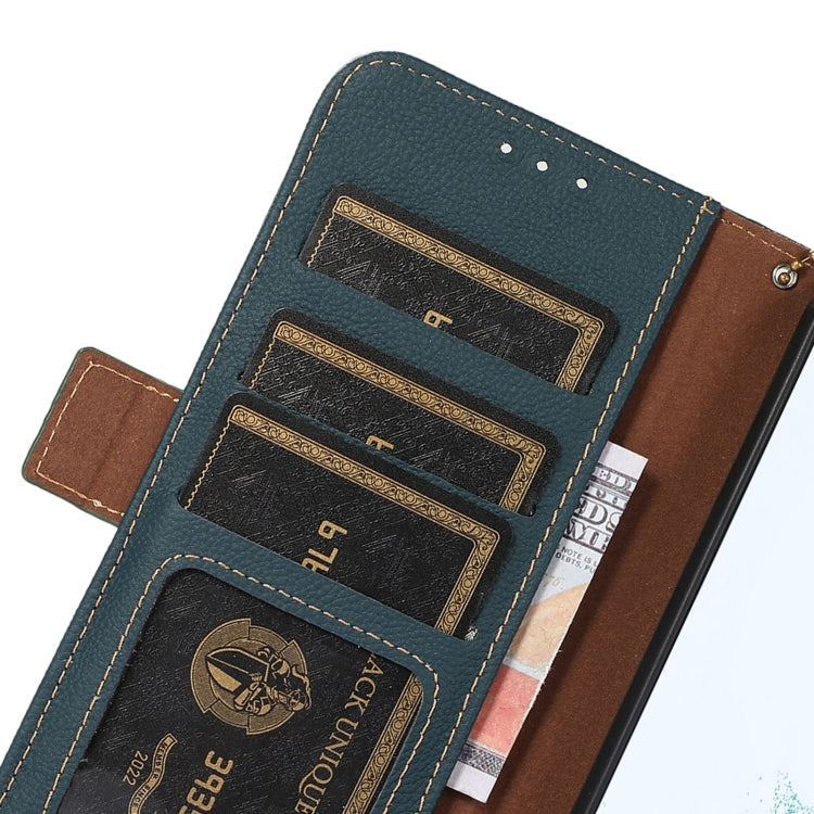 For iPhone 16 Pro Max Side-Magnetic TJ Genuine Leather RFID Phone Case(Green) - free shipping - PMC TechLife - Order now!