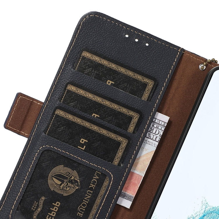 For iPhone 16 Side-Magnetic TJ Genuine Leather RFID Phone Case(Blue) - iPhone 16 Cases by PMC TechLife | Online Shopping South Africa | PMC TechLife | Buy Now Pay Later Mobicred