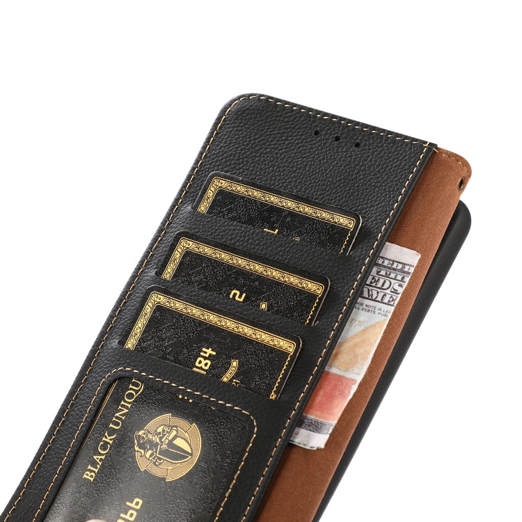 For iPhone SE 2024 KHAZNEH Custer Genuine Leather RFID Phone Case(Black) - More iPhone Cases by PMC TechLife | Online Shopping South Africa | PMC TechLife | Buy Now Pay Later Mobicred