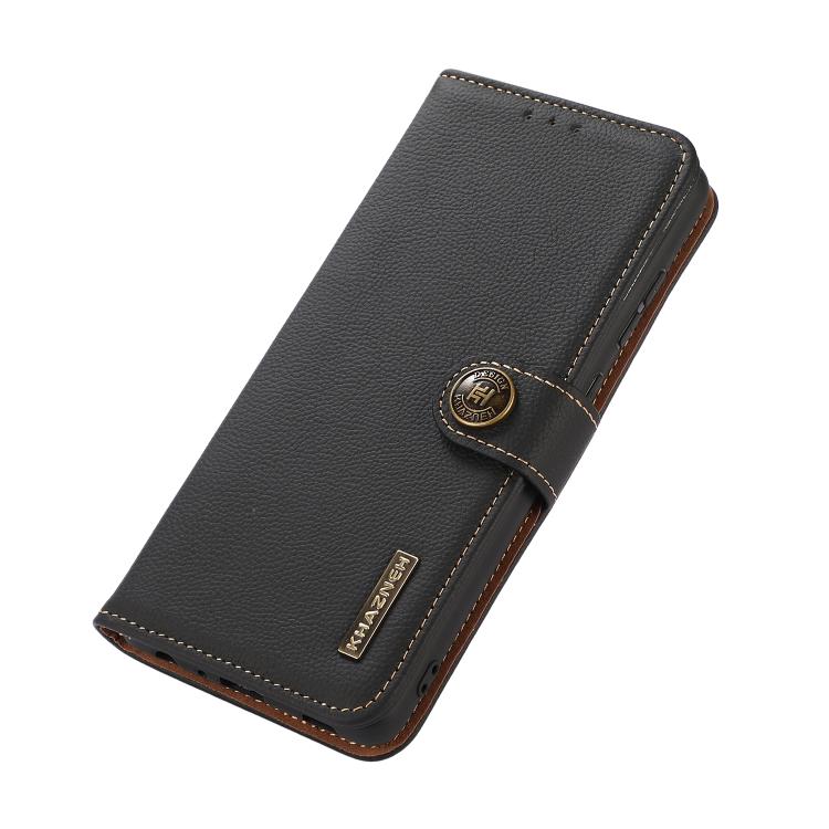 For iPhone 17 Air KHAZNEH Custer Genuine Leather RFID Phone Case(Black) - free shipping - PMc TechLife - Order now!