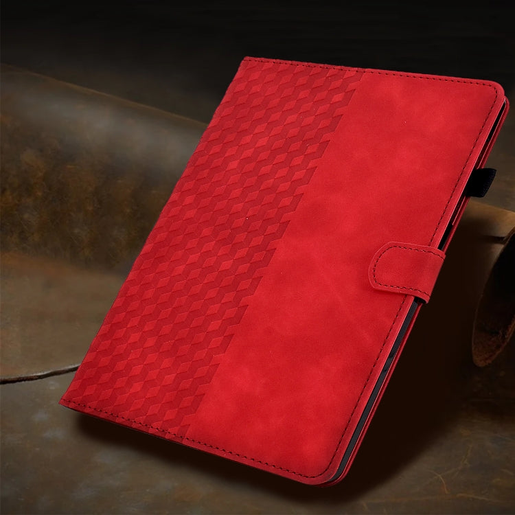 For iPad Pro 11 2024 Rhombus Embossed Leather Tablet Case(Red) - iPad Pro 11 2024 Cases by PMC TechLife | Online Shopping South Africa | PMC TechLife | Buy Now Pay Later Mobicred