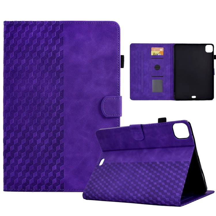 For iPad Pro 11 2024 Rhombus Embossed Leather Tablet Case(Purple) - iPad Pro 11 2024 Cases by PMC Jewellery | Online Shopping South Africa | PMC Jewellery | Buy Now Pay Later Mobicred