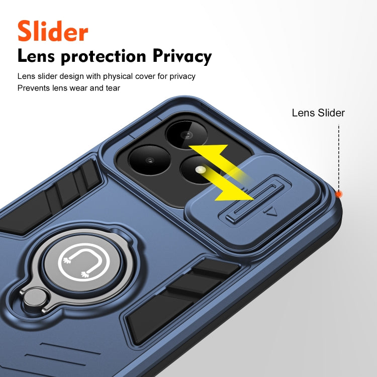For Realme C53 / C51 / Narzo N53 Camshield Ring Holder Phone Case(Royal Blue) - Realme Cases by PMC TechLife | Online Shopping South Africa | PMC TechLife | Buy Now Pay Later Mobicred