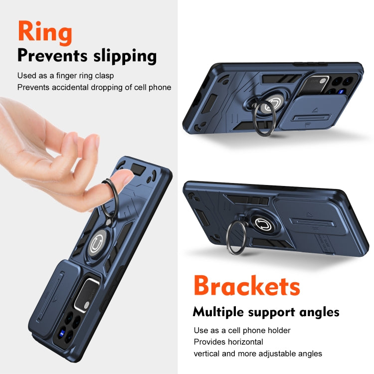 For vivo V30 / V30 Pro Camshield Ring Holder Phone Case(Royal Blue) - vivo Cases by PMC Jewellery | Online Shopping South Africa | PMC Jewellery | Buy Now Pay Later Mobicred