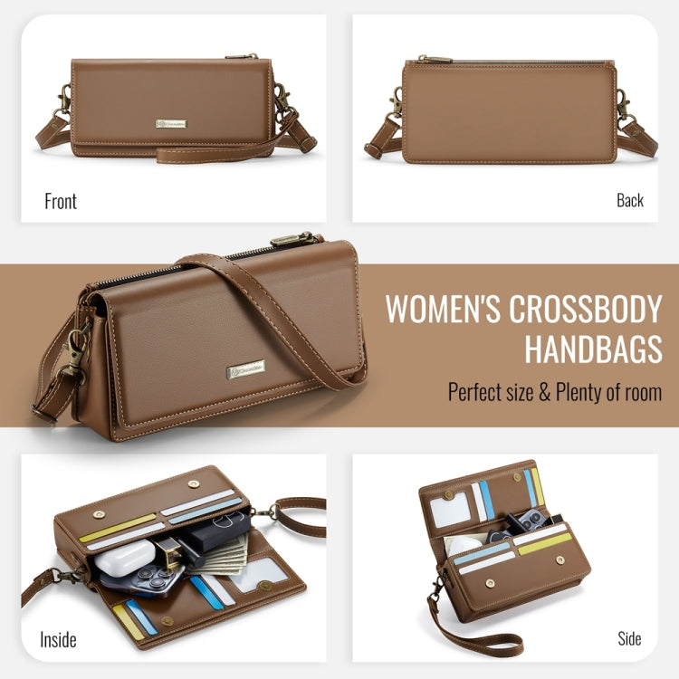 CaseMe ME30 Max Multifunctional Large-Capacity Shoulder Crossbody Phone Bag(Brown) -  by CaseMe | Online Shopping South Africa | PMC Jewellery | Buy Now Pay Later Mobicred