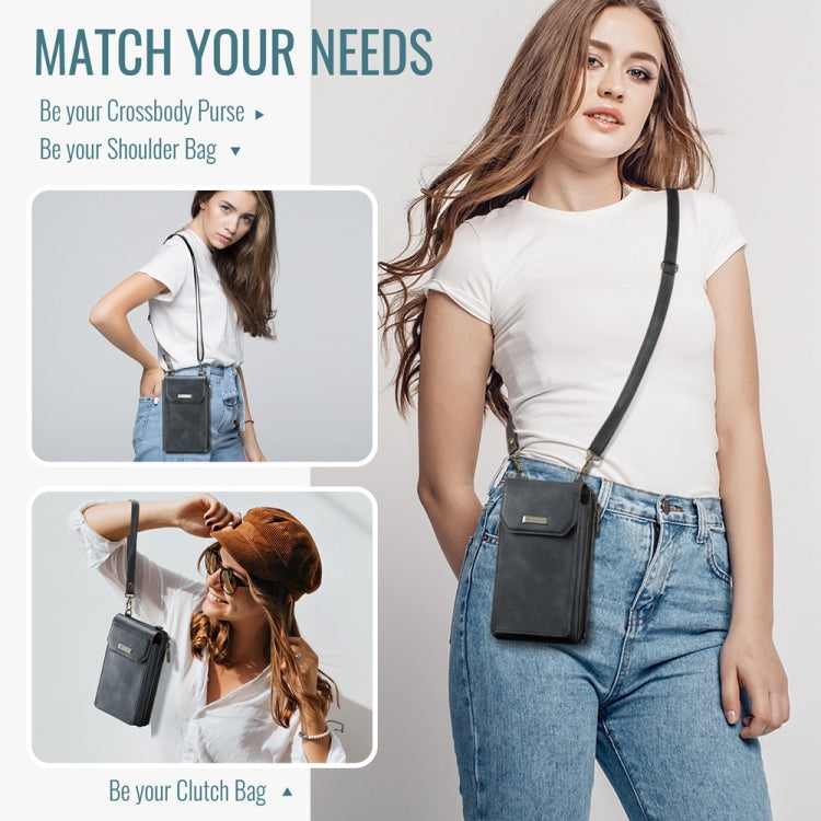 CaseMe Me40 Vertical Multifunctional Shoulder Crossbody Phone Bag(Black) -  by CaseMe | Online Shopping South Africa | PMC Jewellery | Buy Now Pay Later Mobicred