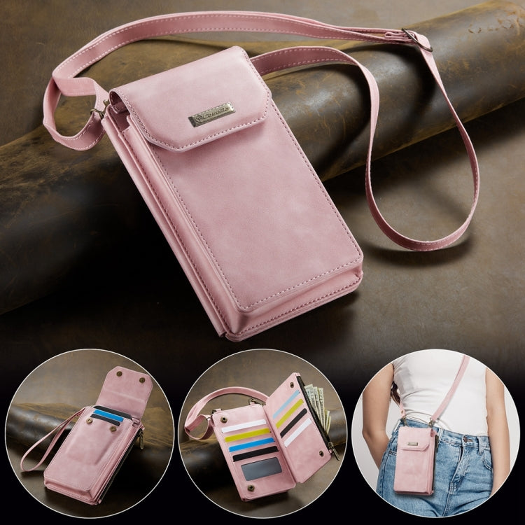 CaseMe Me40 Vertical Multifunctional Shoulder Crossbody Phone Bag(Pink) -  by CaseMe | Online Shopping South Africa | PMC Jewellery | Buy Now Pay Later Mobicred