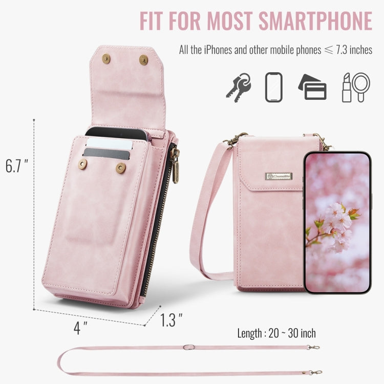 CaseMe Me40 Vertical Multifunctional Shoulder Crossbody Phone Bag(Pink) -  by CaseMe | Online Shopping South Africa | PMC Jewellery | Buy Now Pay Later Mobicred