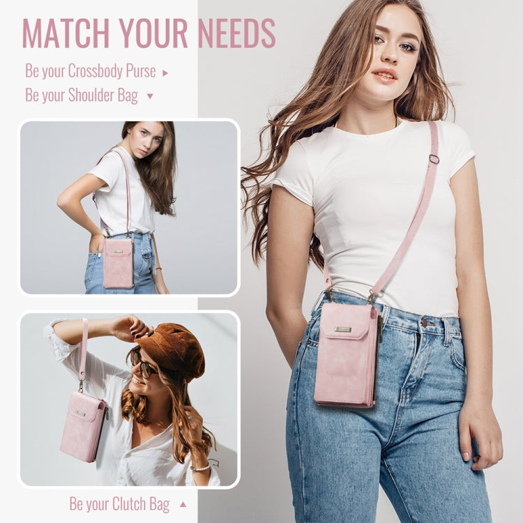 CaseMe Me40 Vertical Multifunctional Shoulder Crossbody Phone Bag(Pink) -  by CaseMe | Online Shopping South Africa | PMC Jewellery | Buy Now Pay Later Mobicred