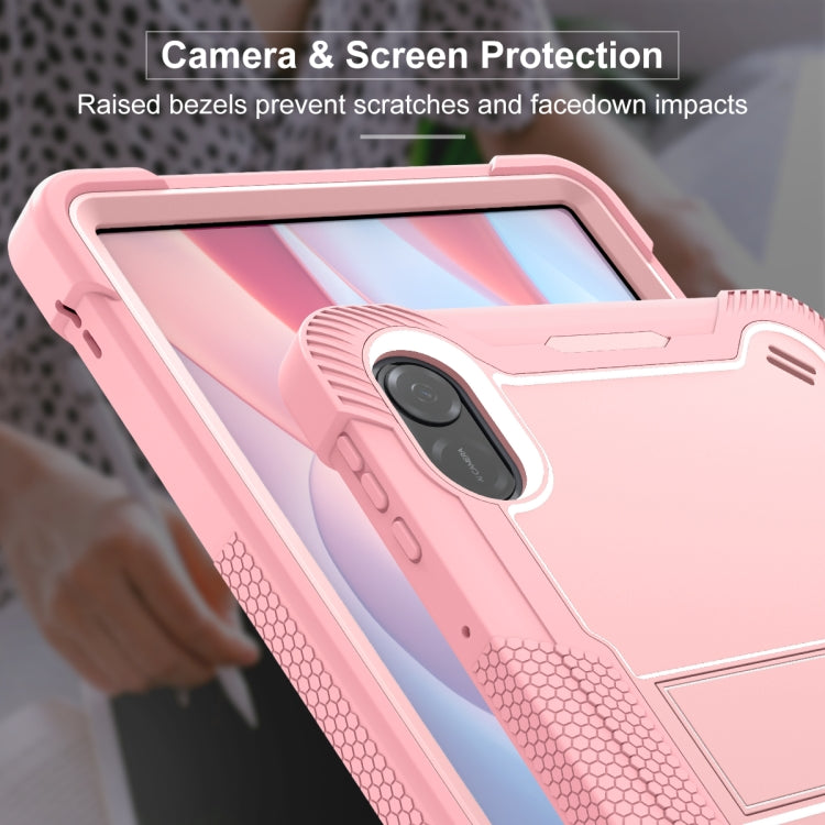 For Honor Pad X9 / X8 Pro Shockproof Silicone Hybrid PC Tablet Case with Holder(Rose Gold) - Honor by PMC TechLife | Online Shopping South Africa | PMC TechLife | Buy Now Pay Later Mobicred