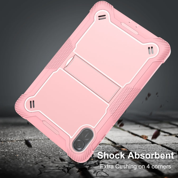 For Honor Pad X9 / X8 Pro Shockproof Silicone Hybrid PC Tablet Case with Holder(Rose Gold) - Honor by PMC TechLife | Online Shopping South Africa | PMC TechLife | Buy Now Pay Later Mobicred