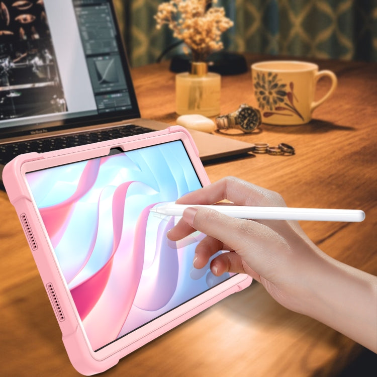 For Honor Pad X9 / X8 Pro Shockproof Silicone Hybrid PC Tablet Case with Holder(Rose Gold) - Honor by PMC TechLife | Online Shopping South Africa | PMC TechLife | Buy Now Pay Later Mobicred
