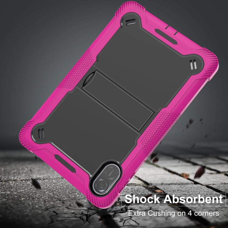 For Honor Pad X9 / X8 Pro Shockproof Silicone Hybrid PC Tablet Case with Holder(Black + Rose Red) - Honor by PMC TechLife | Online Shopping South Africa | PMC TechLife | Buy Now Pay Later Mobicred