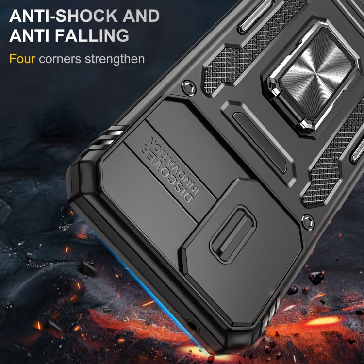 For Motorola Moto G Play 5G 2024 Armor PC + TPU Camera Shield Phone Case(Black) - Motorola Cases by PMC Jewellery | Online Shopping South Africa | PMC Jewellery | Buy Now Pay Later Mobicred