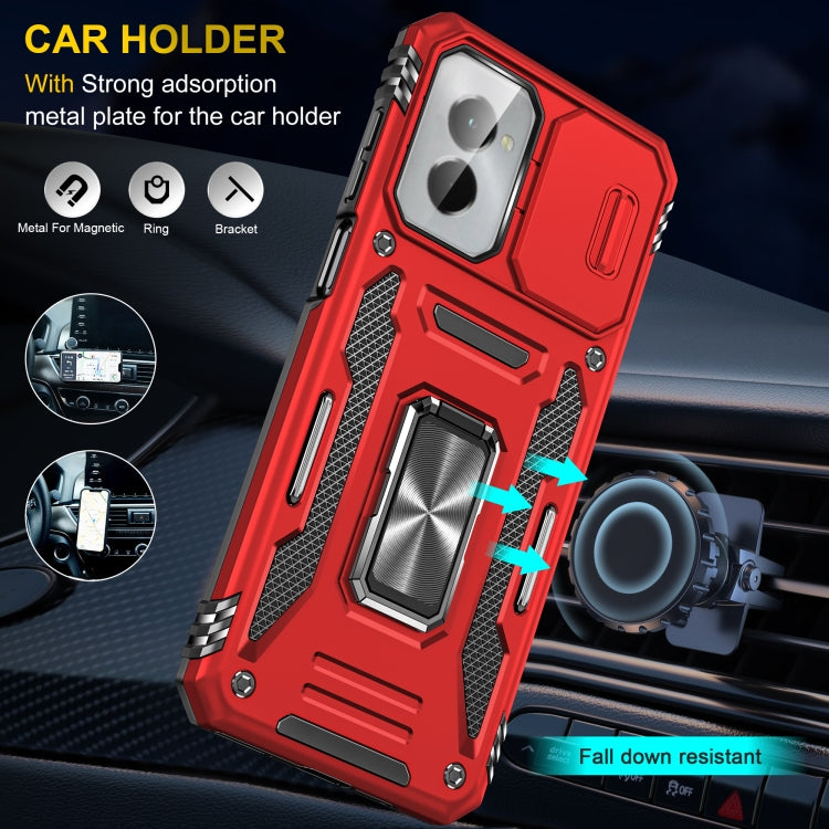For Motorola Moto G Play 5G 2024 Armor PC + TPU Camera Shield Phone Case(Red) - Motorola Cases by PMC Jewellery | Online Shopping South Africa | PMC Jewellery | Buy Now Pay Later Mobicred