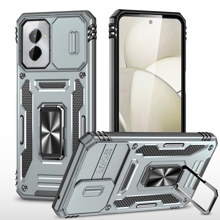 For Motorola Moto G Play 5G 2024 Armor PC + TPU Camera Shield Phone Case(Grey) - Motorola Cases by PMC Jewellery | Online Shopping South Africa | PMC Jewellery | Buy Now Pay Later Mobicred