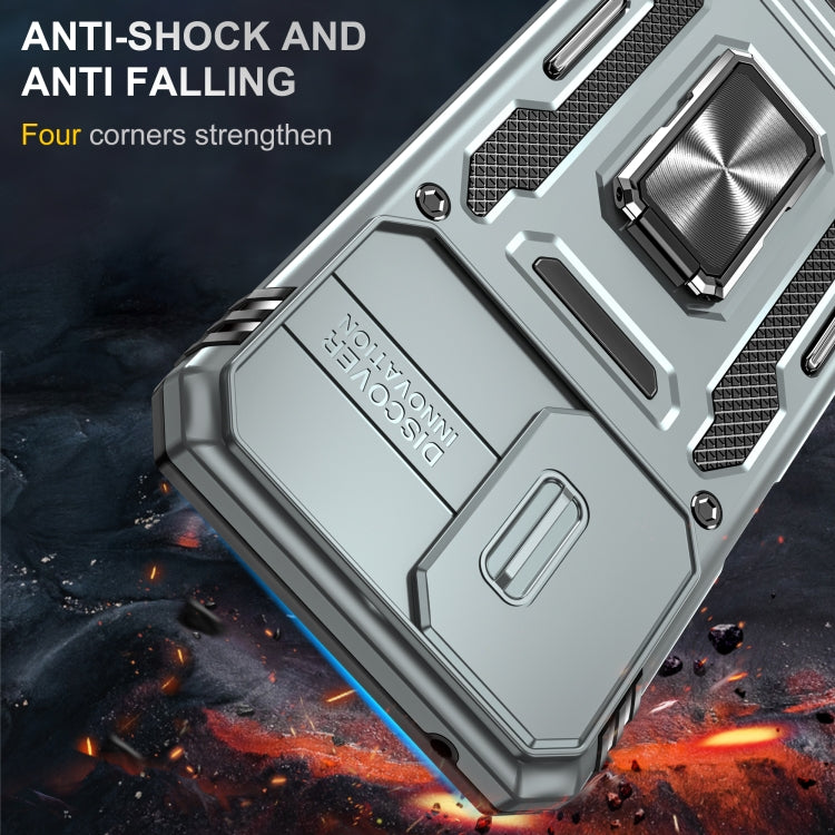For Motorola Moto G Play 5G 2024 Armor PC + TPU Camera Shield Phone Case(Grey) - Motorola Cases by PMC Jewellery | Online Shopping South Africa | PMC Jewellery | Buy Now Pay Later Mobicred