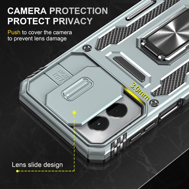 For Motorola Moto G Play 5G 2024 Armor PC + TPU Camera Shield Phone Case(Grey) - Motorola Cases by PMC Jewellery | Online Shopping South Africa | PMC Jewellery | Buy Now Pay Later Mobicred