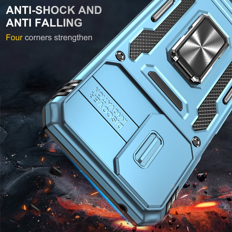 For Motorola Moto G Play 5G 2024 Armor PC + TPU Camera Shield Phone Case(Light Blue) - Motorola Cases by PMC Jewellery | Online Shopping South Africa | PMC Jewellery | Buy Now Pay Later Mobicred