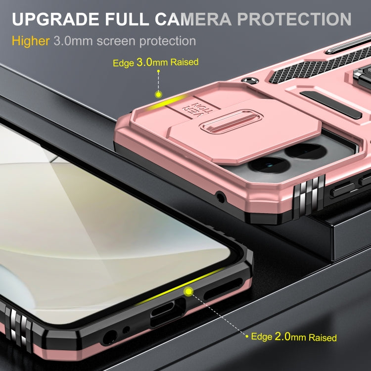 For Motorola Moto G Play 5G 2024 Armor PC + TPU Camera Shield Phone Case(Rose Gold) - Motorola Cases by PMC Jewellery | Online Shopping South Africa | PMC Jewellery | Buy Now Pay Later Mobicred