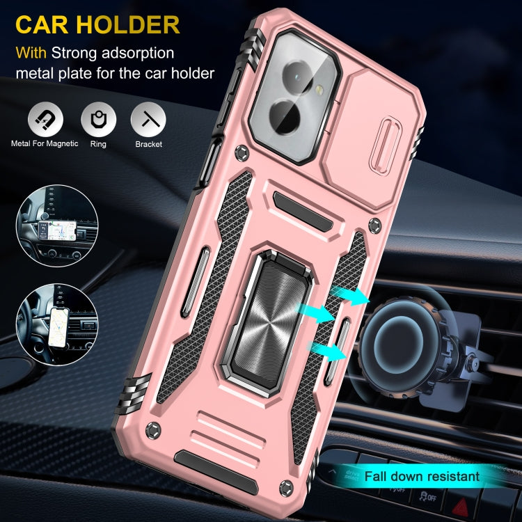 For Motorola Moto G Play 5G 2024 Armor PC + TPU Camera Shield Phone Case(Rose Gold) - Motorola Cases by PMC Jewellery | Online Shopping South Africa | PMC Jewellery | Buy Now Pay Later Mobicred