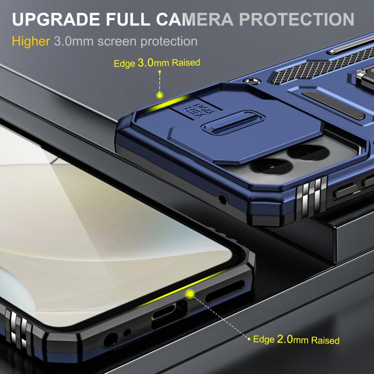 For Motorola Moto G Power 2024 Armor PC + TPU Camera Shield Phone Case(Navy Blue) - Motorola Cases by PMC Jewellery | Online Shopping South Africa | PMC Jewellery | Buy Now Pay Later Mobicred