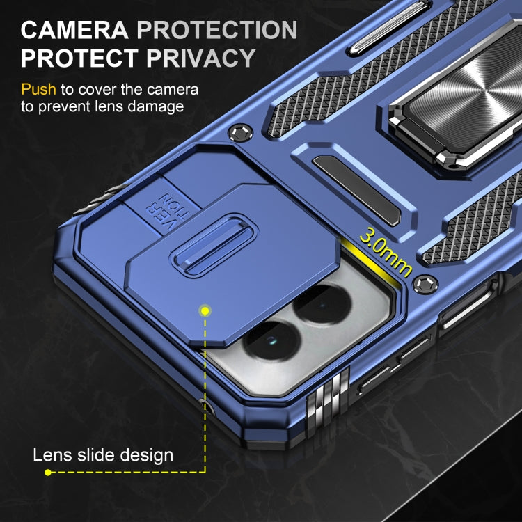 For Motorola Moto G Power 2024 Armor PC + TPU Camera Shield Phone Case(Navy Blue) - Motorola Cases by PMC Jewellery | Online Shopping South Africa | PMC Jewellery | Buy Now Pay Later Mobicred