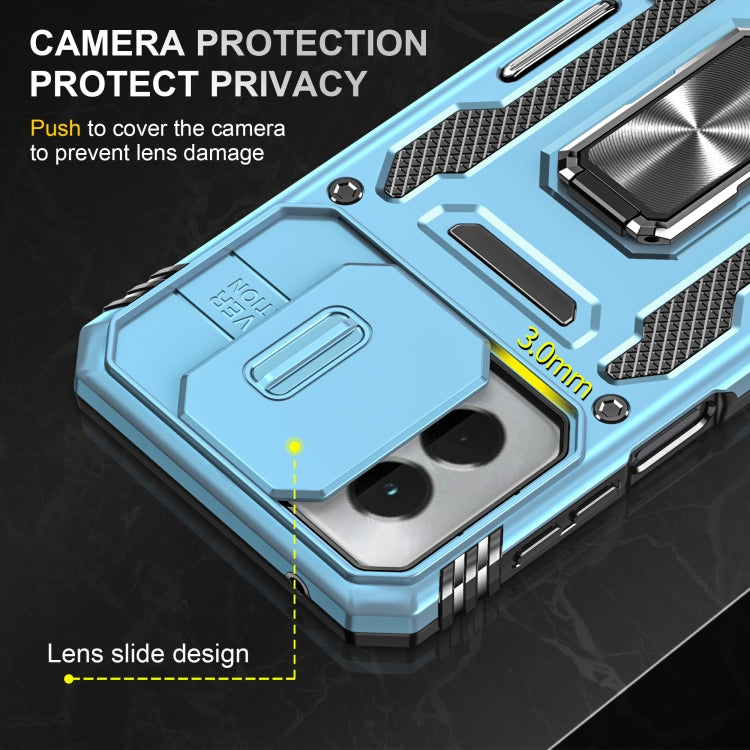 For Motorola Moto G Power 2024 Armor PC + TPU Camera Shield Phone Case(Light Blue) - Motorola Cases by PMC Jewellery | Online Shopping South Africa | PMC Jewellery | Buy Now Pay Later Mobicred