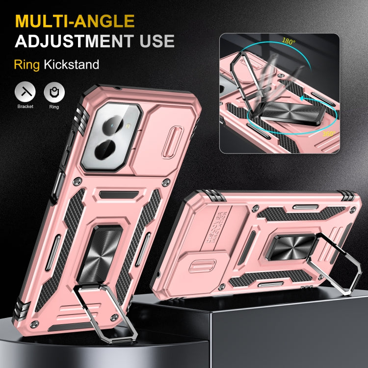 For Motorola Moto G Power 2024 Armor PC + TPU Camera Shield Phone Case(Rose Gold) - free shipping - PMC Jewellery - Order now!