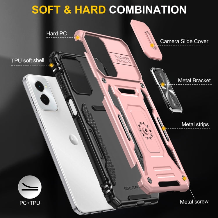 For Motorola Moto G Stylus 5G 2024 Armor PC + TPU Camera Shield Phone Case(Rose Gold) - free shipping - PMC Jewellery - Order now!