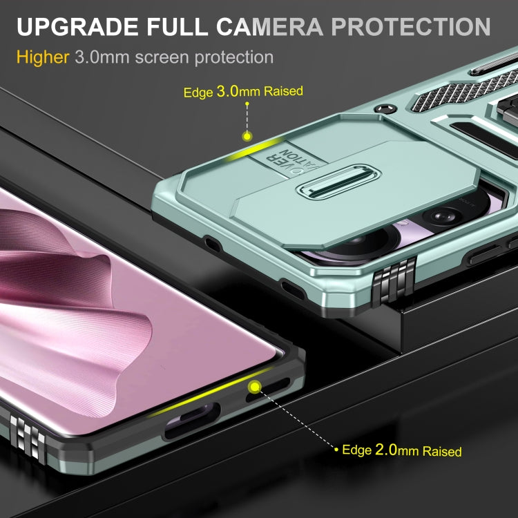 For OPPO Reno10 Global Armor PC + TPU Camera Shield Phone Case(Alpine Green) - OPPO Cases by PMC TechLife | Online Shopping South Africa | PMC TechLife | Buy Now Pay Later Mobicred