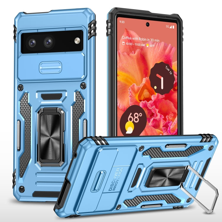For Google Pixel 9/9 Pro Armor PC + TPU Camera Shield Phone Case(Light Blue) - Google Cases by PMC TechLife | Online Shopping South Africa | PMC TechLife | Buy Now Pay Later Mobicred