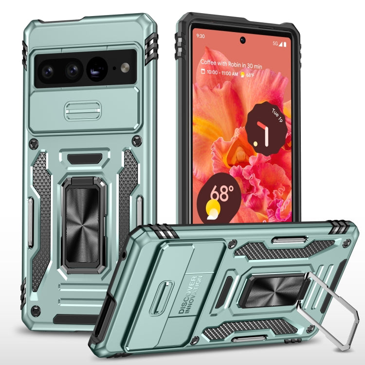 For Google Pixel 9 Pro XL 6.8 Armor PC + TPU Camera Shield Phone Case(Alpine Green) - Google Cases by PMC TechLife | Online Shopping South Africa | PMC TechLife | Buy Now Pay Later Mobicred