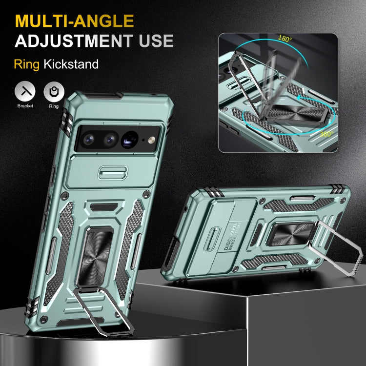 For Google Pixel 9 Pro XL 6.8 Armor PC + TPU Camera Shield Phone Case(Alpine Green) - Google Cases by PMC TechLife | Online Shopping South Africa | PMC TechLife | Buy Now Pay Later Mobicred