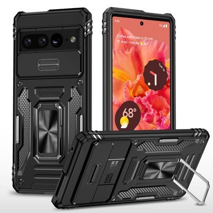 For Google Pixel 9 Pro XL 6.8 Armor PC + TPU Camera Shield Phone Case(Black) - Google Cases by PMC Jewellery | Online Shopping South Africa | PMC Jewellery | Buy Now Pay Later Mobicred