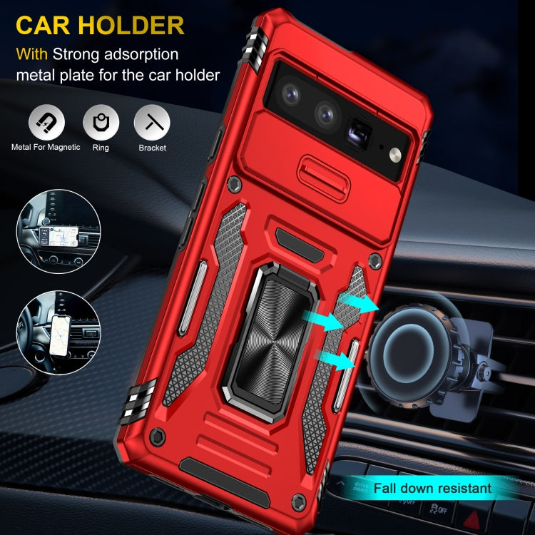 For Google Pixel 9 Pro XL 6.8 Armor PC + TPU Camera Shield Phone Case(Red) - Google Cases by PMC TechLife | Online Shopping South Africa | PMC TechLife | Buy Now Pay Later Mobicred
