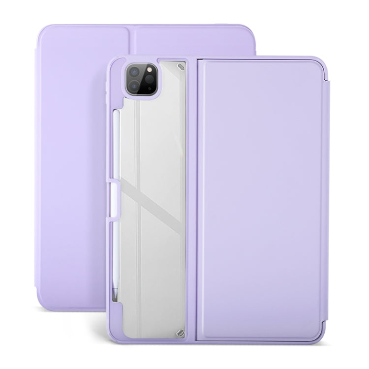 For iPad Air 13 2024 / Pro 12.9 2022 2-Fold Clear Acrylic Leather Tablet Case(Black) - iPad Pro 12.9 (2022/2021) Cases by PMC TechLife | Online Shopping South Africa | PMC TechLife | Buy Now Pay Later Mobicred