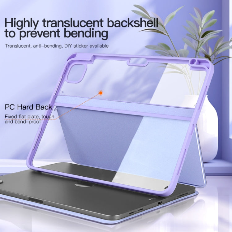 For iPad Air 13 2024 / Pro 12.9 2022 2-Fold Clear Acrylic Leather Tablet Case(Ice Blue) - iPad Pro 12.9 (2022/2021) Cases by PMC TechLife | Online Shopping South Africa | PMC TechLife | Buy Now Pay Later Mobicred