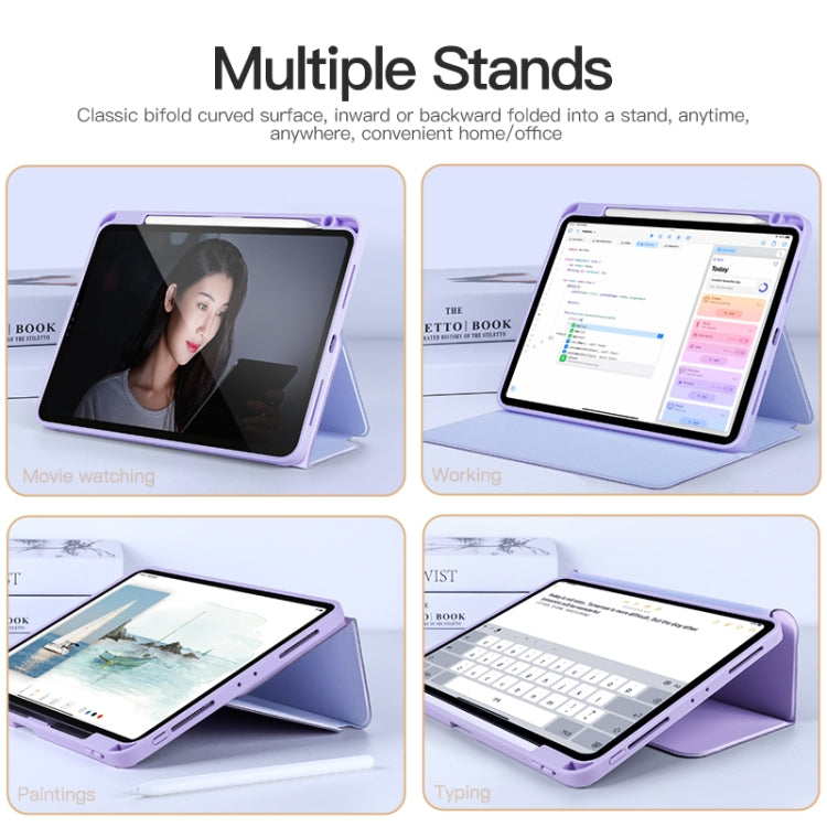 For iPad Air 13 2024 / Pro 12.9 2022 2-Fold Clear Acrylic Leather Tablet Case(Light Purple) - iPad Pro 12.9 (2022/2021) Cases by PMC Jewellery | Online Shopping South Africa | PMC Jewellery | Buy Now Pay Later Mobicred