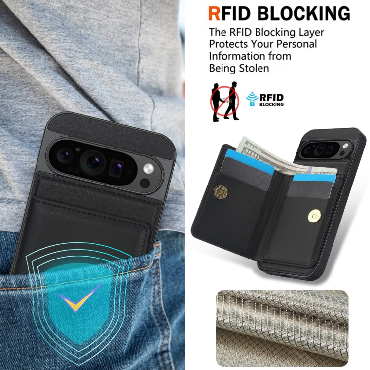 For Google Pixel 9 RFID Anti-theft Card Ring Holder Phone Case(Black) - Google Cases by PMC TechLife | Online Shopping South Africa | PMC TechLife | Buy Now Pay Later Mobicred
