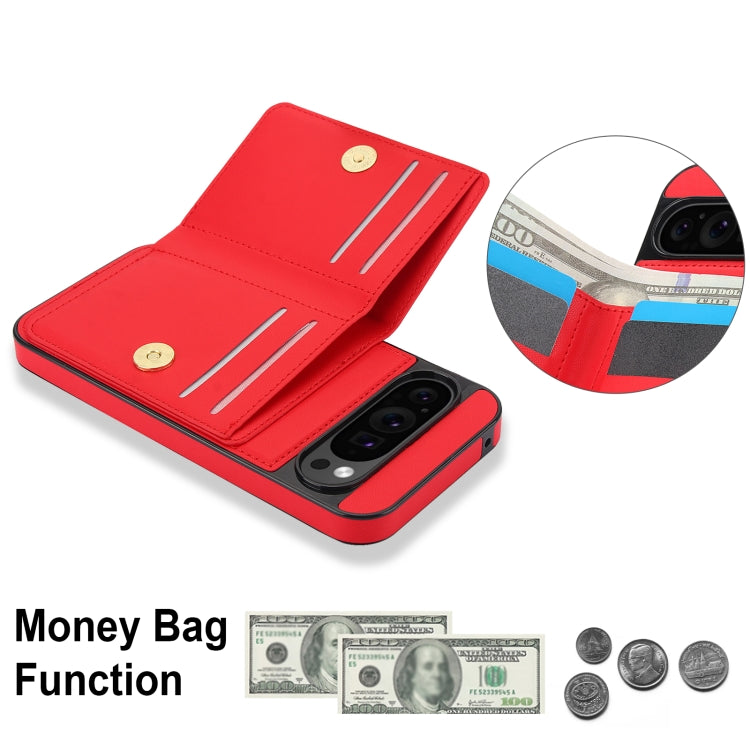 For Google Pixel 9 RFID Anti-theft Card Ring Holder Phone Case(Red) - Google Cases by PMC TechLife | Online Shopping South Africa | PMC TechLife | Buy Now Pay Later Mobicred