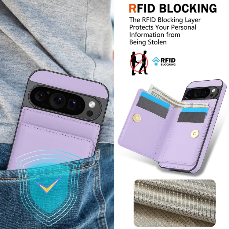 For Google Pixel 9 RFID Anti-theft Card Ring Holder Phone Case(Purple) - Google Cases by PMC TechLife | Online Shopping South Africa | PMC TechLife | Buy Now Pay Later Mobicred