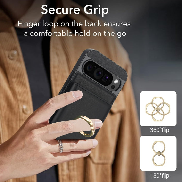 For Google Pixel 9 Pro XL RFID Anti-theft Card Ring Holder Phone Case(Black) - Google Cases by PMC TechLife | Online Shopping South Africa | PMC TechLife | Buy Now Pay Later Mobicred