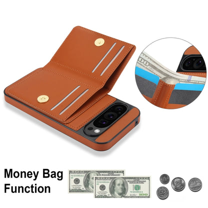 For Google Pixel 9 Pro XL RFID Anti-theft Card Ring Holder Phone Case(Brown) - Google Cases by PMC Jewellery | Online Shopping South Africa | PMC Jewellery | Buy Now Pay Later Mobicred